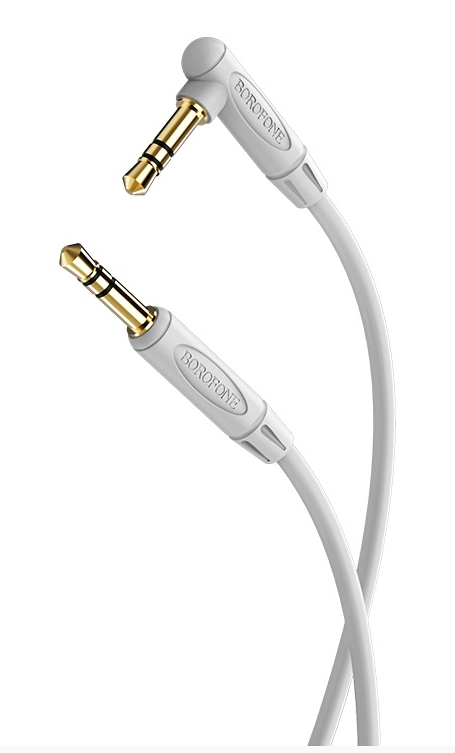 

Кабель Jack 3.5mm(M)-Jack 3.5mm(M) угловой, 2м, серый Borofone BL4, BL4