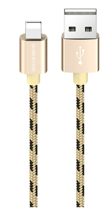 

Кабель USB-Lightning 8-pin, 2.4A, 1м, золотистый Borofone Ring BX24 Ring, BX24 Ring