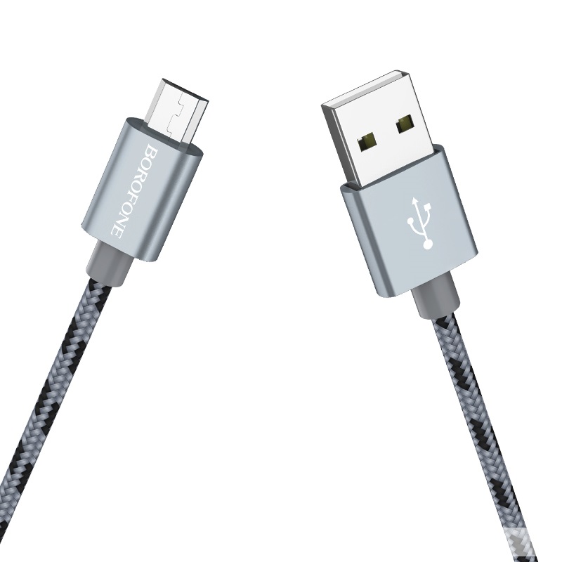 

Кабель USB-Micro USB, 2.4A, 1м, серый Borofone BX24 Ring, BX24