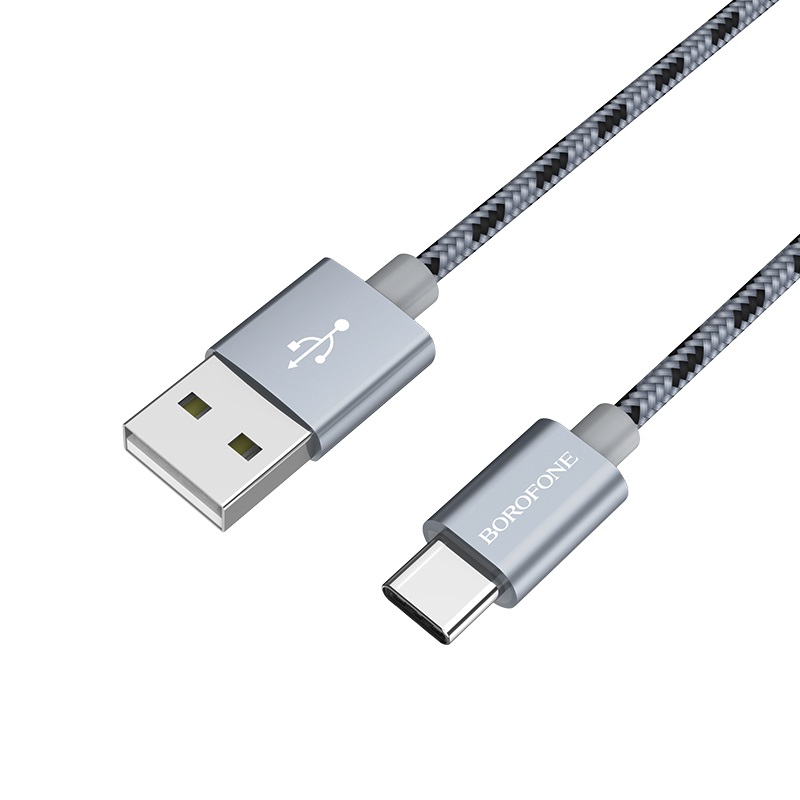 

Кабель USB-Type-C, 2.4A, 1м, серый Borofone BX24 Ring, BX24 Ring