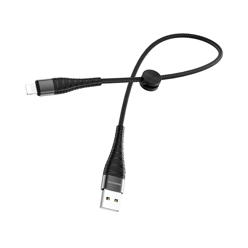 

Кабель USB-Lightning 8-pin, 3A, 25см, черный Borofone BX32 Munificent (11984), BX32