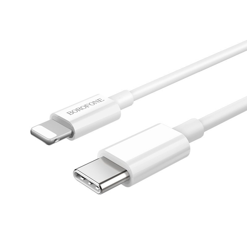 

Кабель USB Type-C-Lightning 8-pin, 3A быстрая зарядка, 1м, белый Borofone BX36 Union (18839), BX36 Union