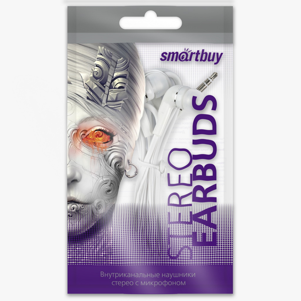 

Проводная гарнитура Smartbuy M1, jack 3.5 mm, белый (SBH-112), M1