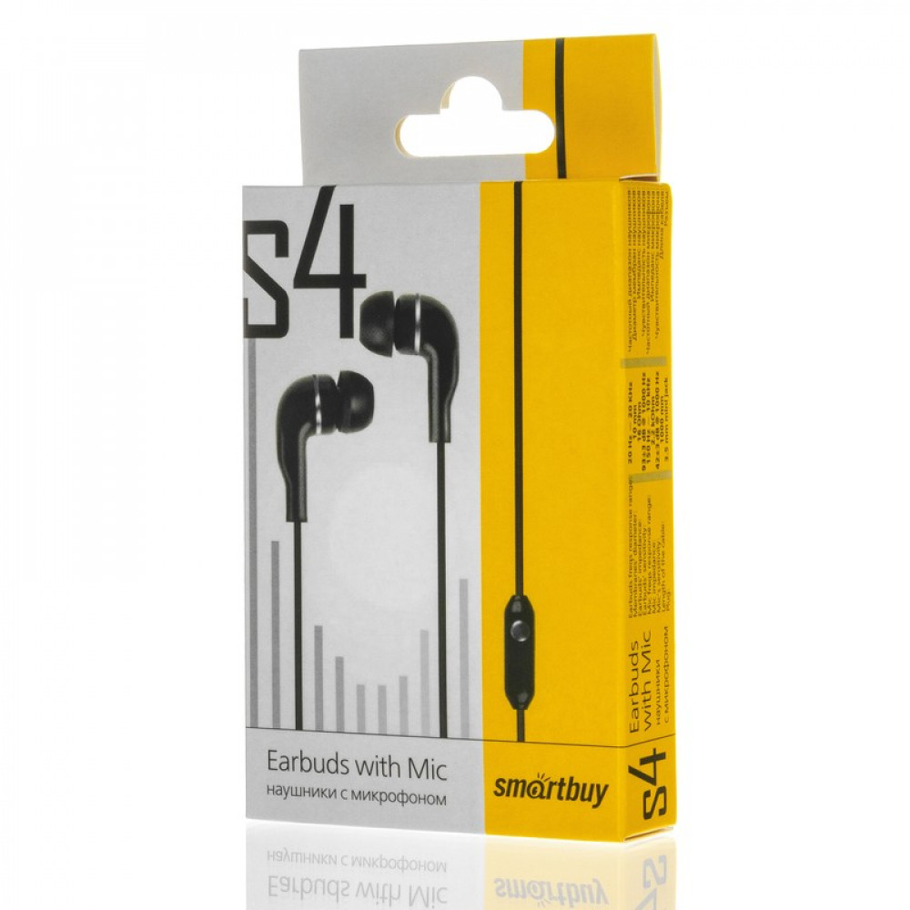 

Проводная гарнитура SmartBuy S4, Jack 3.5mm, черный (SBH-011K), S4