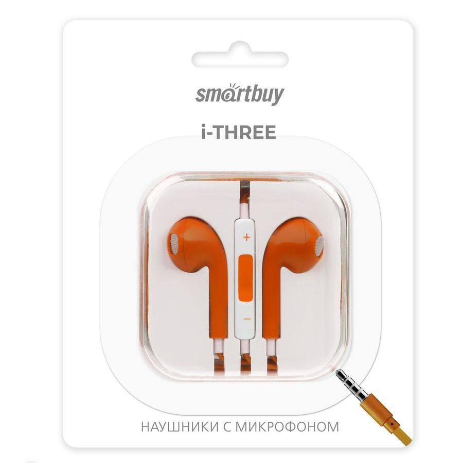 

Проводная гарнитура Smartbuy i-Three, jack 3.5 mm, оранжевый (SBH-104-OR), i-Three