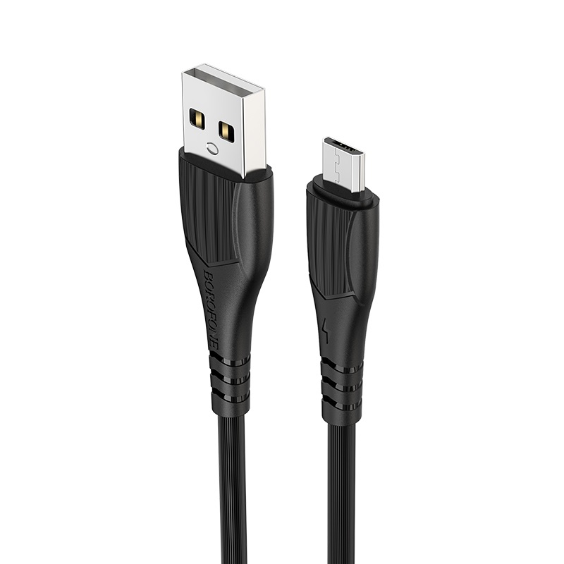 

Кабель USB-Micro USB, 2.4A, 1м, черный Borofone BX37 Wieldy (20870), BX37 Wieldy