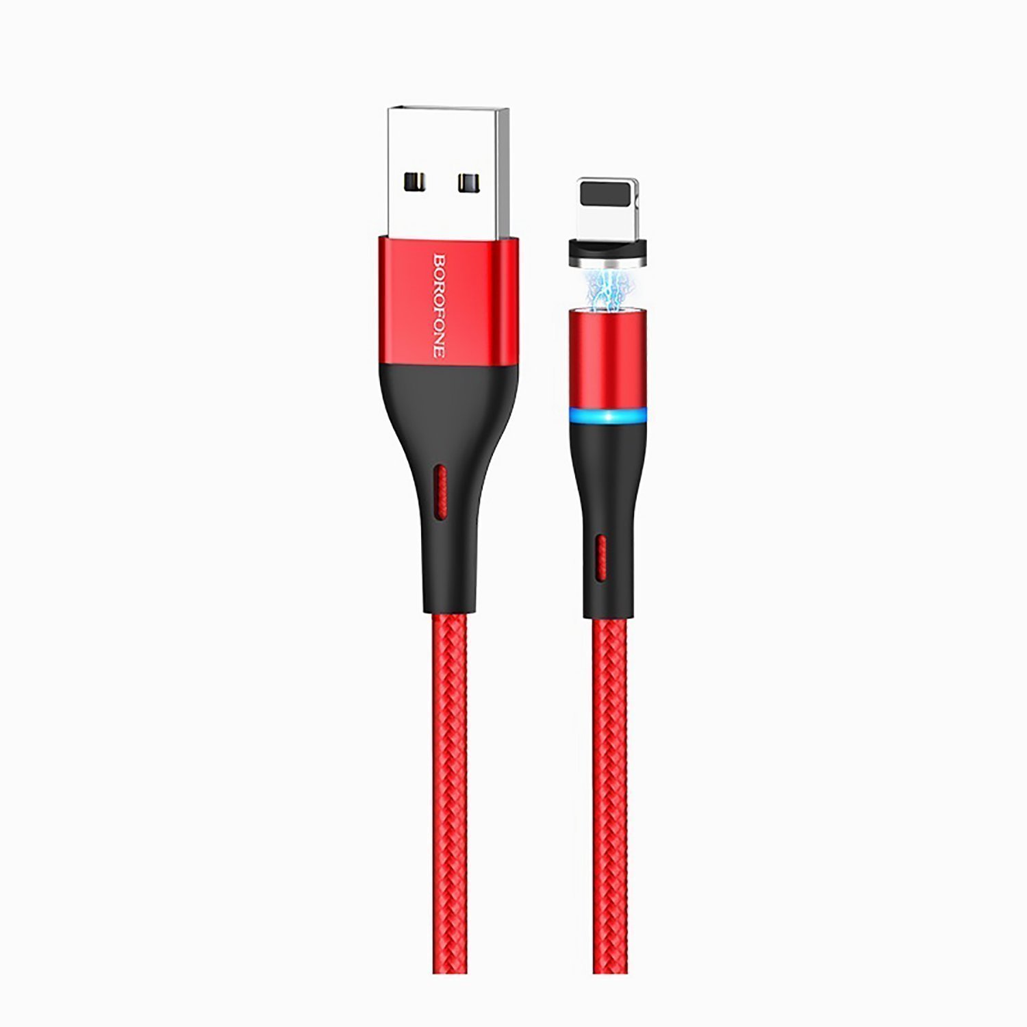 

Кабель USB-Lightning 8-pin, 1м, красный Borofone Skill Magnetic BU16, BU16