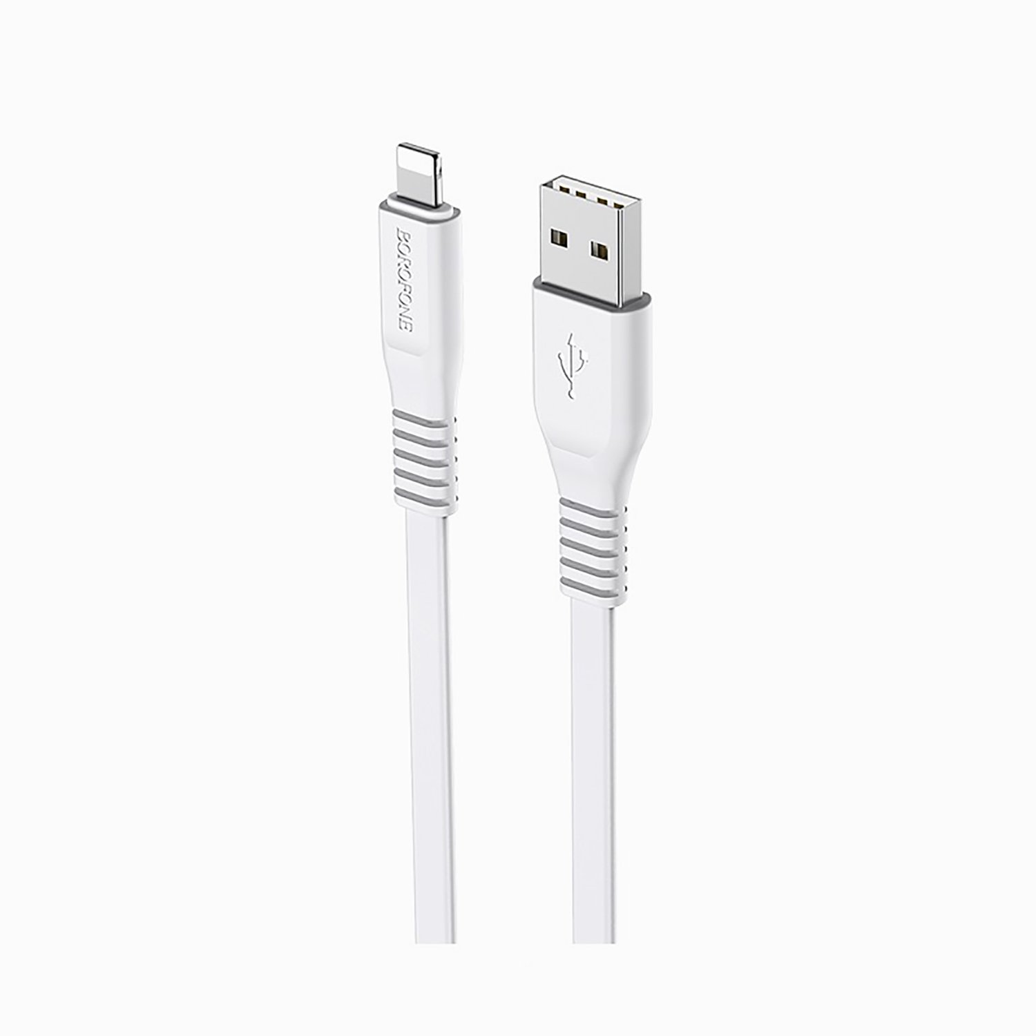 

Кабель USB-Lightning 8-pin, плоский, 2.1A, 1м, белый Borofone Wide power BX23 (03323), BX23