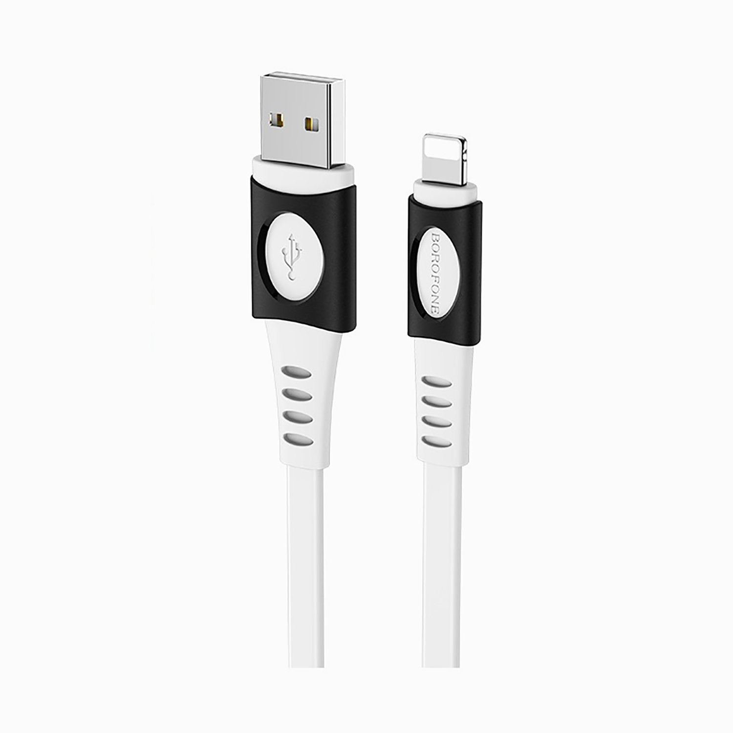 

Кабель USB-Lightning 8-pin, плоский, 1м, белый Borofone Carib BX35, BX35
