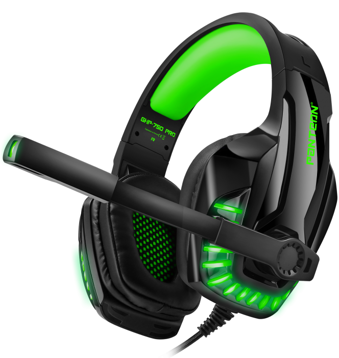 

Гарнитура PANTEON GHP-750 PRO , USB, черный/зеленый, GHP-750 PRO