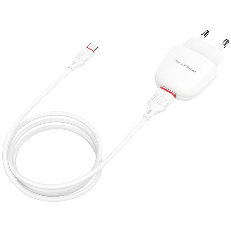 

Сетевое зарядное устройство Borofone BA49A Vast power, 1USB, 2.1A, белый, кабель USB Type C, BA49A Vast power