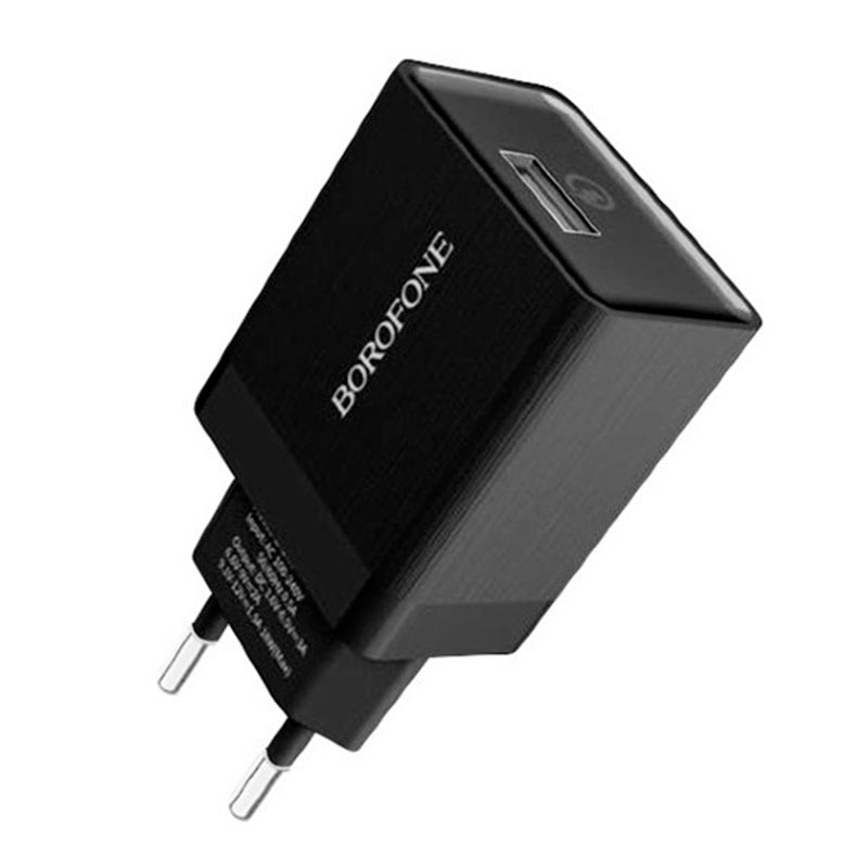 

Сетевое зарядное устройство Borofone BA17A Centrino 18W, 1USB, Quick Charge, 3A, черный, BA17A Centrino