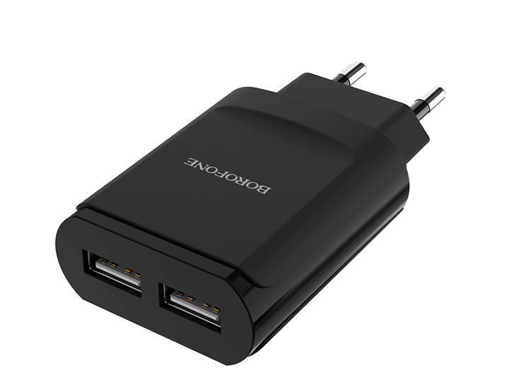 

Сетевое зарядное устройство Borofone BA8A LePlug, 2USB, 2.1A, черный (6957531084174), BA8A LePlug