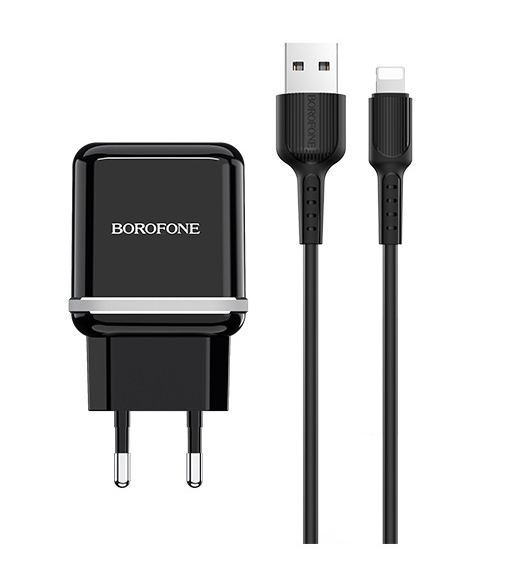 

Сетевое зарядное устройство Borofone BA25A Outstanding, 2USB, USB, 2.4A, черный (6931474704177), Lightning 8pin, BA25A Outstanding