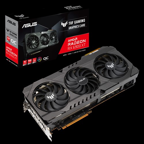 

Видеокарта ASUS AMD Radeon RX 6900 XT TUF Gaming OC, 16Gb DDR6, 256bit, PCI-E, HDMI, 3DP, Retail (TUF-RX6900XT-O16G-GAMING), TUF Gaming OC