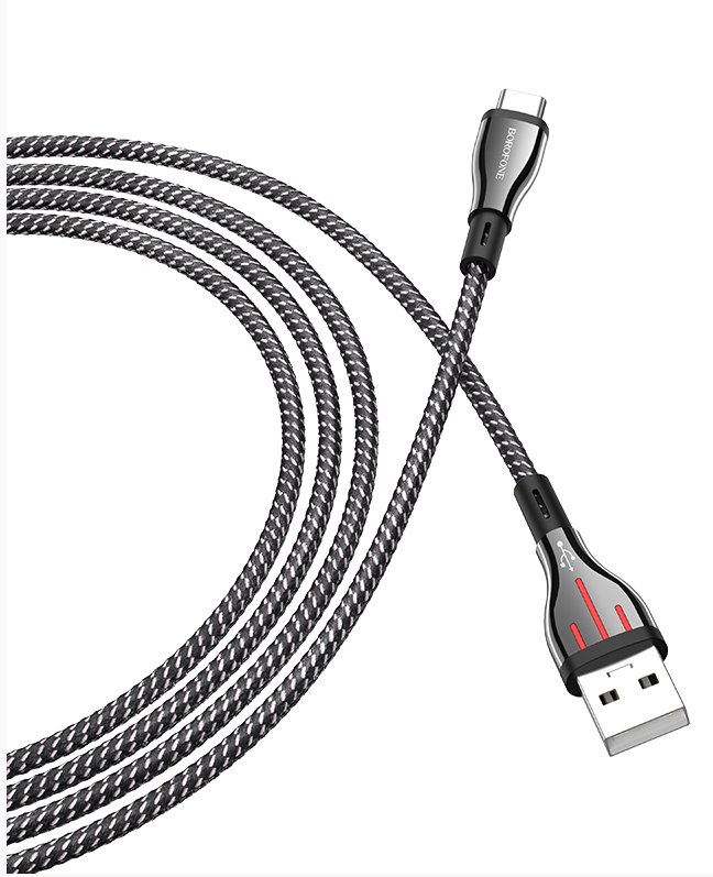 

Кабель USB 2.0(Am)-Type-C, 2.4A, 1.2м, серый Borofone Highway BU23 (00000027031), BU23