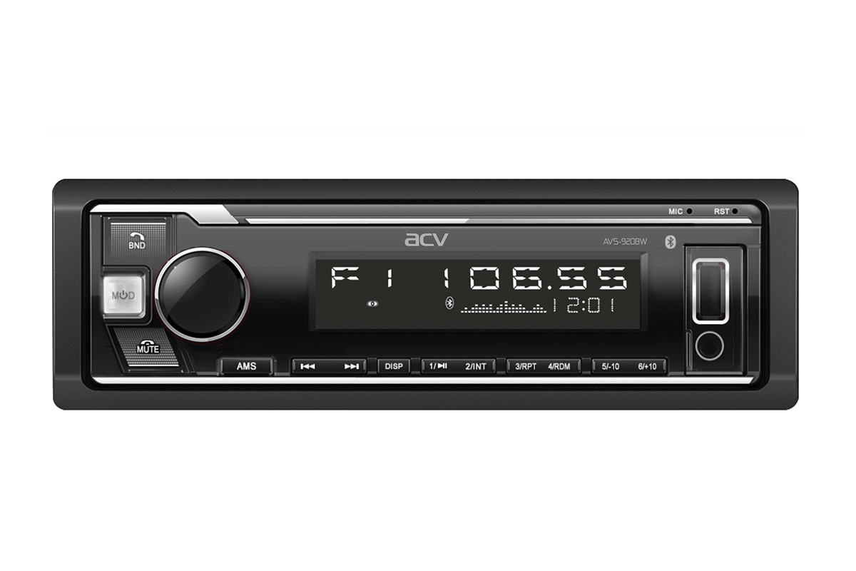 

Автомагнитола ACV AVS-920BW, 1 DIN, 50 Вт, USB, черный, AVS-920BW