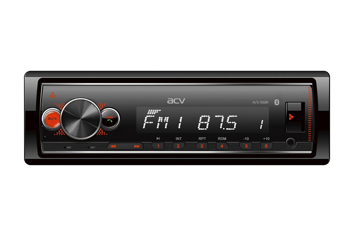 

Автомагнитола ACV AVS-916BR, 1 DIN, 4x50 Вт, USB, черный, AVS-916BR