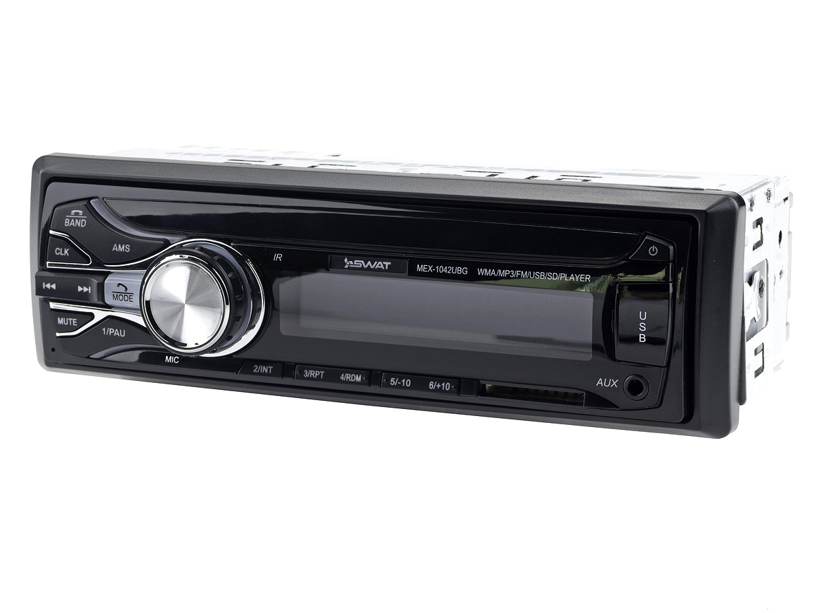 

Автомагнитола Swat MEX-1042UBG, 1 DIN, 4x50 Вт, USB, черный, MEX-1042UBG
