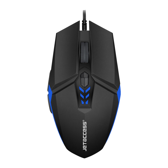 

Мышь проводная Jet.A OM-U58, 3200dpi, оптическая светодиодная, USB, черный/синий, OM-U58