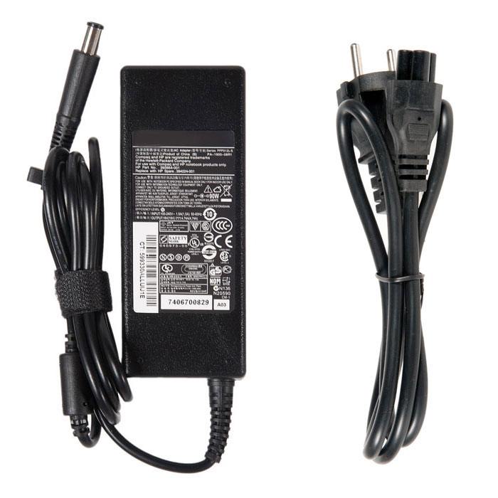 Адаптер питания ноутбука сетевой для HP Pavilion dv3-2000, dv5-1000, dv6-1000, dv7-1000, G60, G70, 19V, 4.74A, 90W, 7.4х5.0, 1 pin, с кабелем