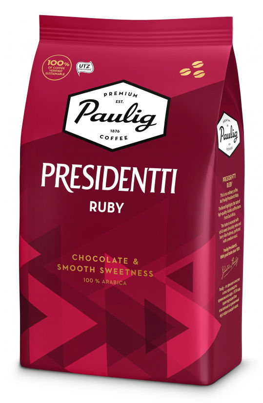 

Кофе в зернах Paulig Presidentti Ruby 1кг, средняя обжарка, 100% арабика (17634), Presidentti Ruby