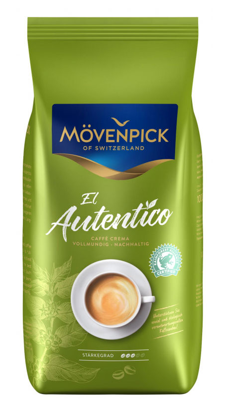 Кофе в зернах Movenpick El Autentico Caffe Crema 1 кг, темная обжарка, смесь арабики и робусты (14524)
