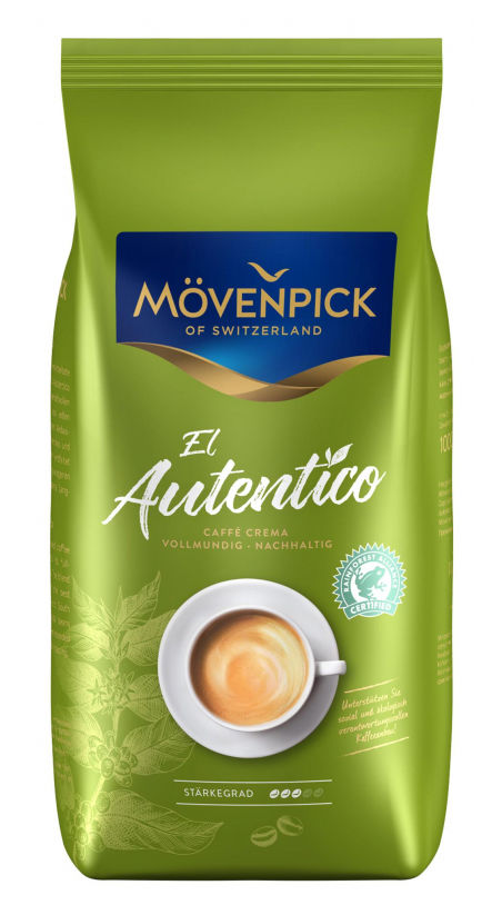 

Кофе в зернах Movenpick El Autentico Caffe Crema 1 кг, темная обжарка, смесь арабики и робусты (14524), El Autentico Caffe Crema