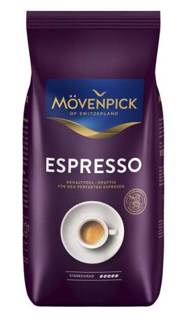 Кофе в зернах Movenpick Barista Editions Espresso 1кг, темная обжарка, смесь арабики и робусты (18225)