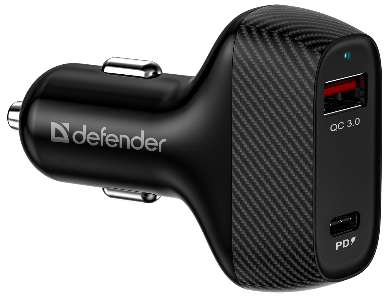 Автомобильное зарядное устройство Defender UCA-90, USB, 1xUSB Type C, 3А, QC, PD, черный (83836)