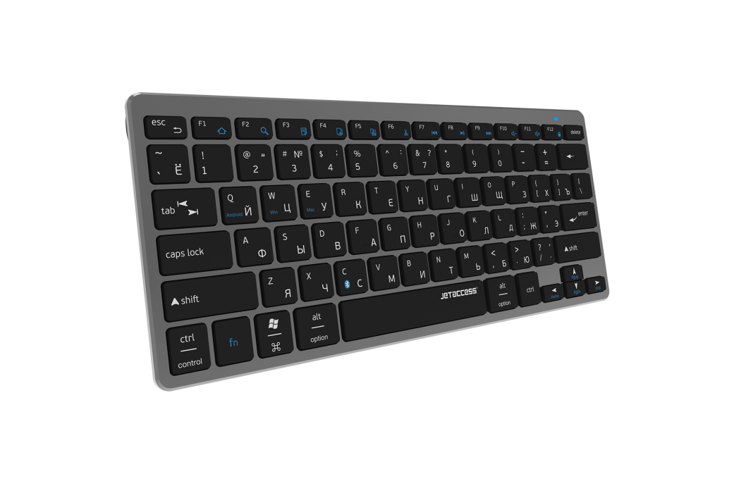 

Клавиатура беспроводная Jet.A SLIM LINE K4 BT, ножничная, Bluetooth, серый, SLIM LINE K4 BT
