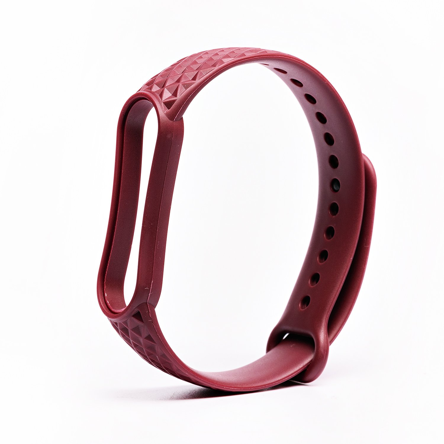 

Ремешок для Xiaomi Mi Band 3/4/5, Рельеф, бордовый (121963)
