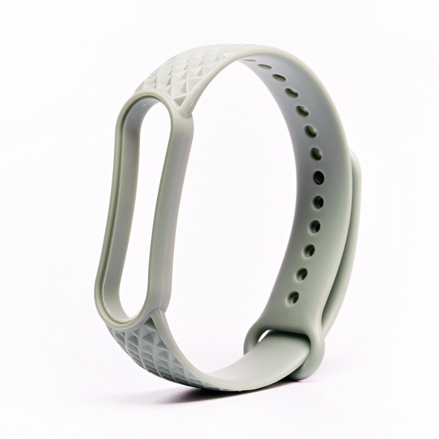 

Ремешок для Xiaomi Mi Band 3/4/5, силиконовый Рельеф, серый (121969)