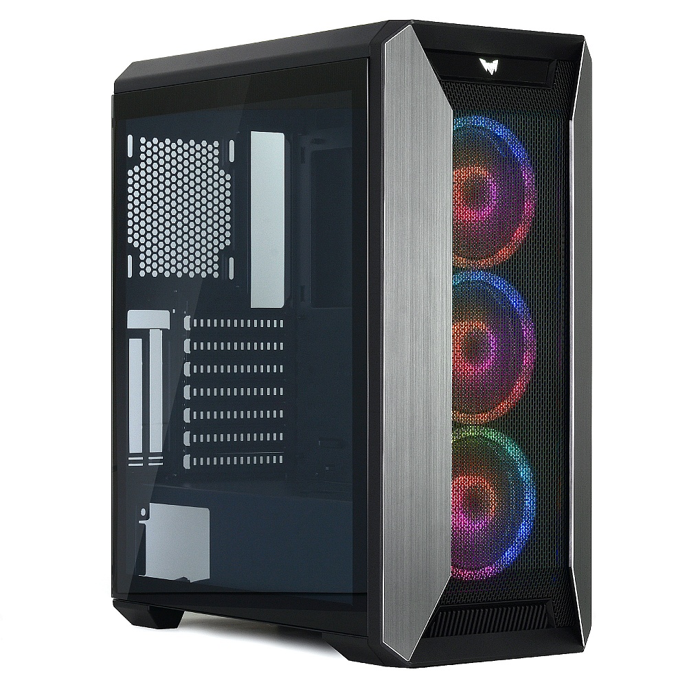 Корпус CROWN CMC-GS11RGB2, ATX, Midi-Tower, USB 3.1, черный, 600Вт (CM000003311)