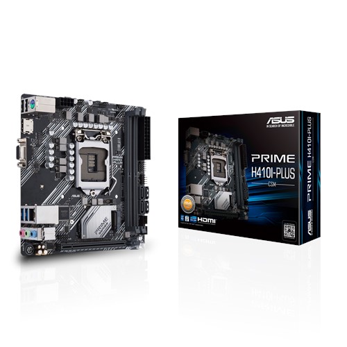 

Материнская плата ASUS PRIME H410I-PLUS/CSM, Socket1200, Intel H410, 2xDDR4, PCI-Ex16, 4SATA3, 7.1-ch, GLAN, 4 USB 3.2, VGA, HDMI, mini-ITX, Retail, PRIME H410I-PLUS/CSM
