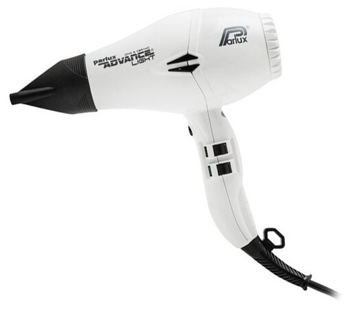 

Фен Parlux Ceramic Ionic Advance Light 2200Вт, 4 режима, 2 насадки, ресурс работы 2500 часов, производительность 83 м³/час, насадка концентратор 75 мм, насадка концентратор 60 мм, белый (P-ADV-БЕЛЫЙ), Advance Light