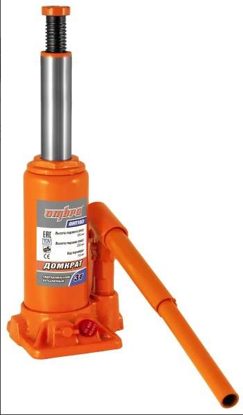 

Домкрат OMBRA Professional OHT103, бутылочный гидравлический, 3 т, 18 см-35 см (55410), OHT103