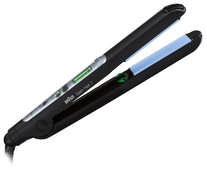 

Выпрямитель Braun Satin Hair 7 IONTEC ST 710, 200°C, 42Вт, керамическое покрытие, 9 режимов, 2м, скругленные пластины для завивки , термоизолированный наконечник, ионизация, функция памяти, черный (81461099), ST 710