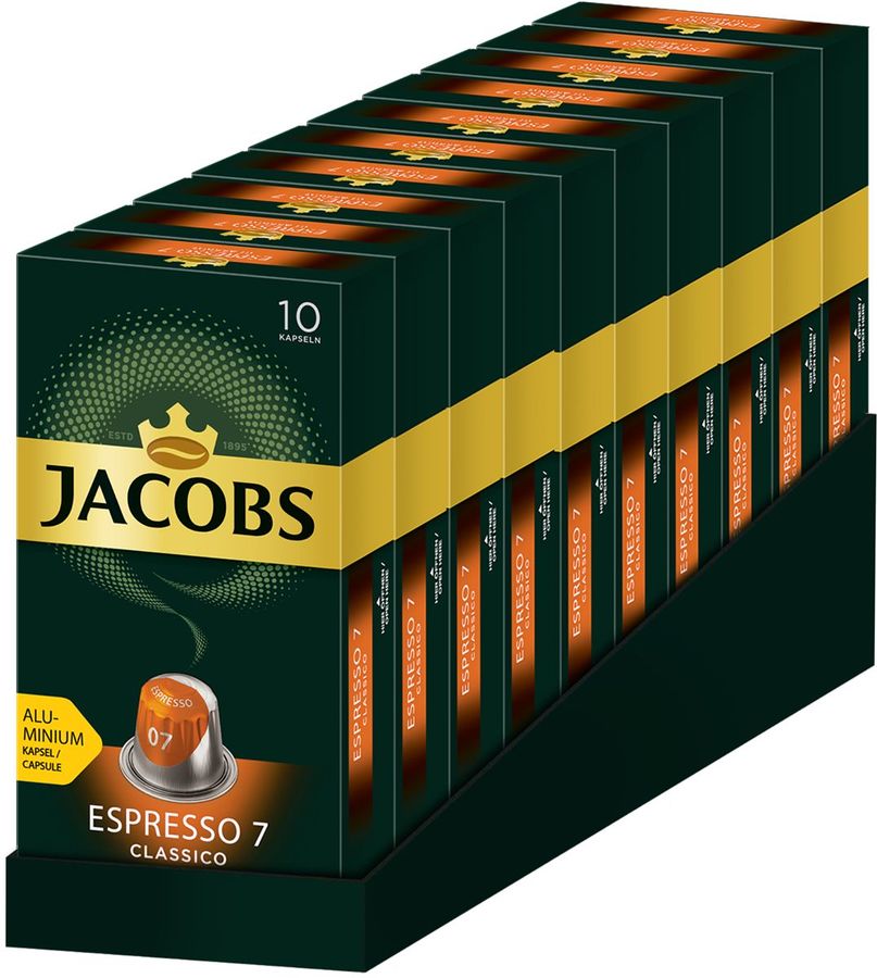 Капсулы кофе/эспрессо Jacobs Monarch Espresso 7 Classico, 100 порций/100 капсул, 40мл, Nespresso (8052287_100)