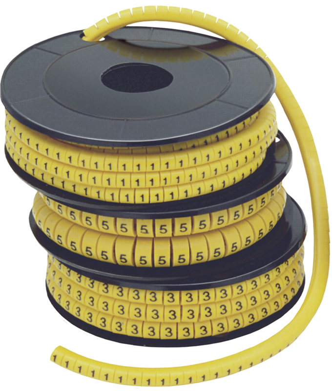 Маркер кабельный IEK UMK00-A, 1000шт., желтый