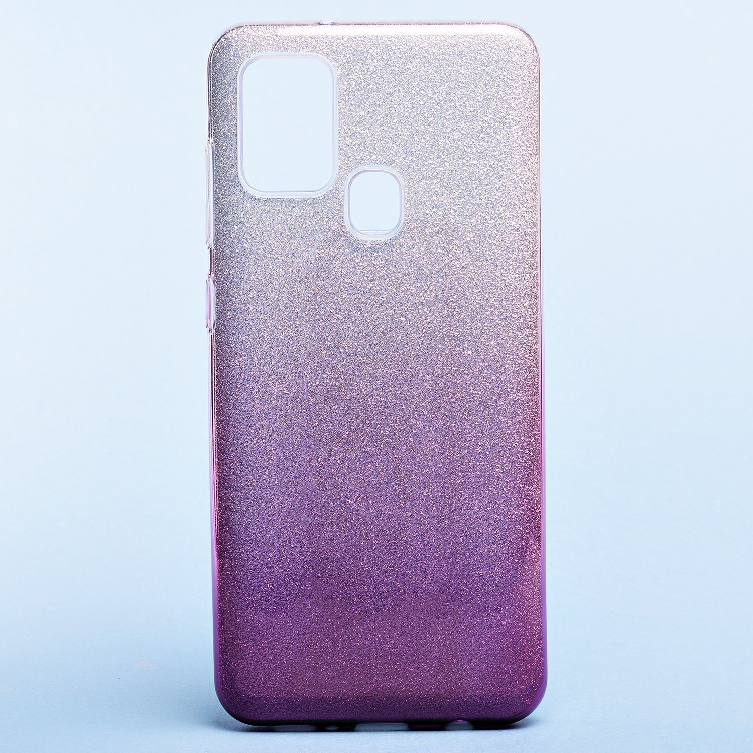 

Чехол-накладка SC097 для смартфона Samsung SM-A217 Galaxy A21s, силикон, фиолетовый/серебристый (градиент) (119576)