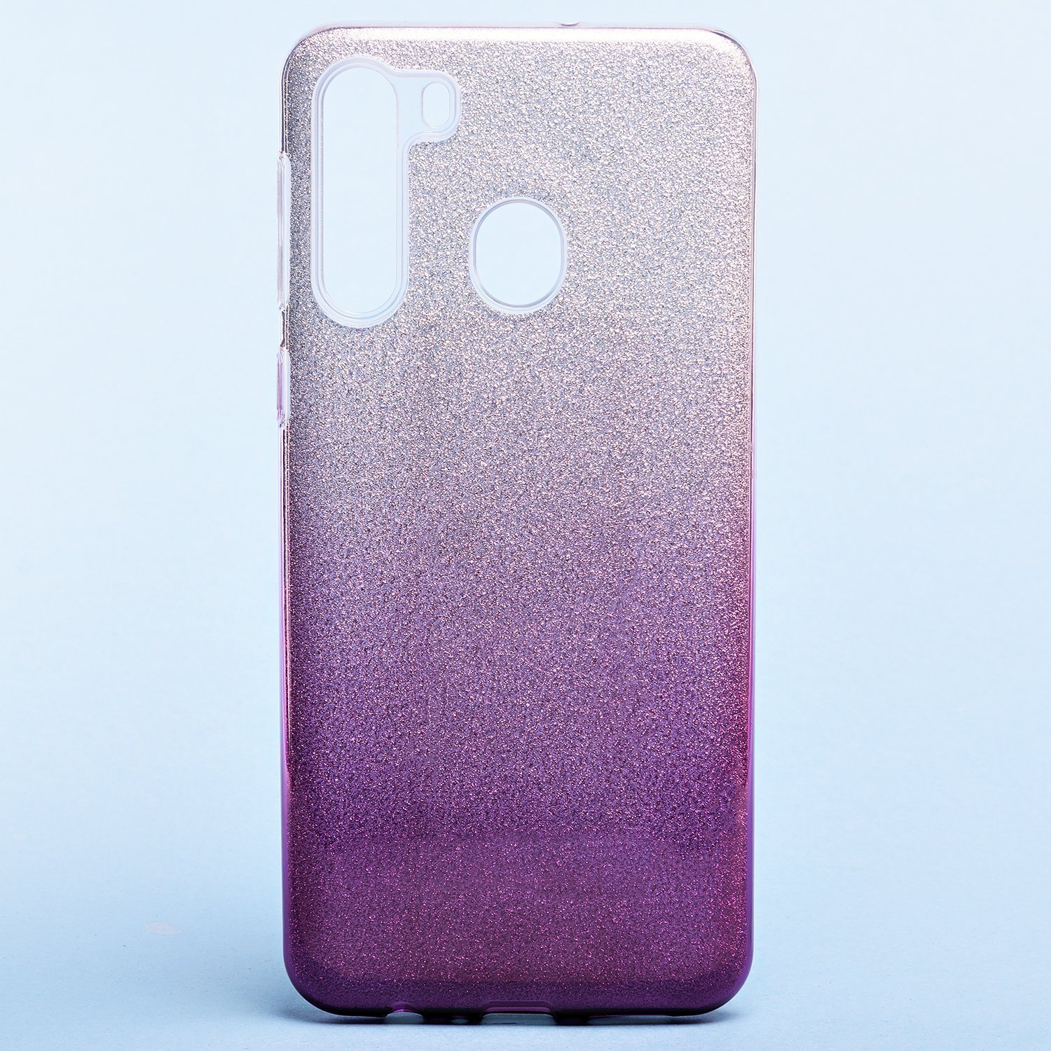 

Чехол-накладка SC097 для смартфона Samsung SM-A215 Galaxy A21, силикон, фиолетовый/серебристый (градиент) (119571)