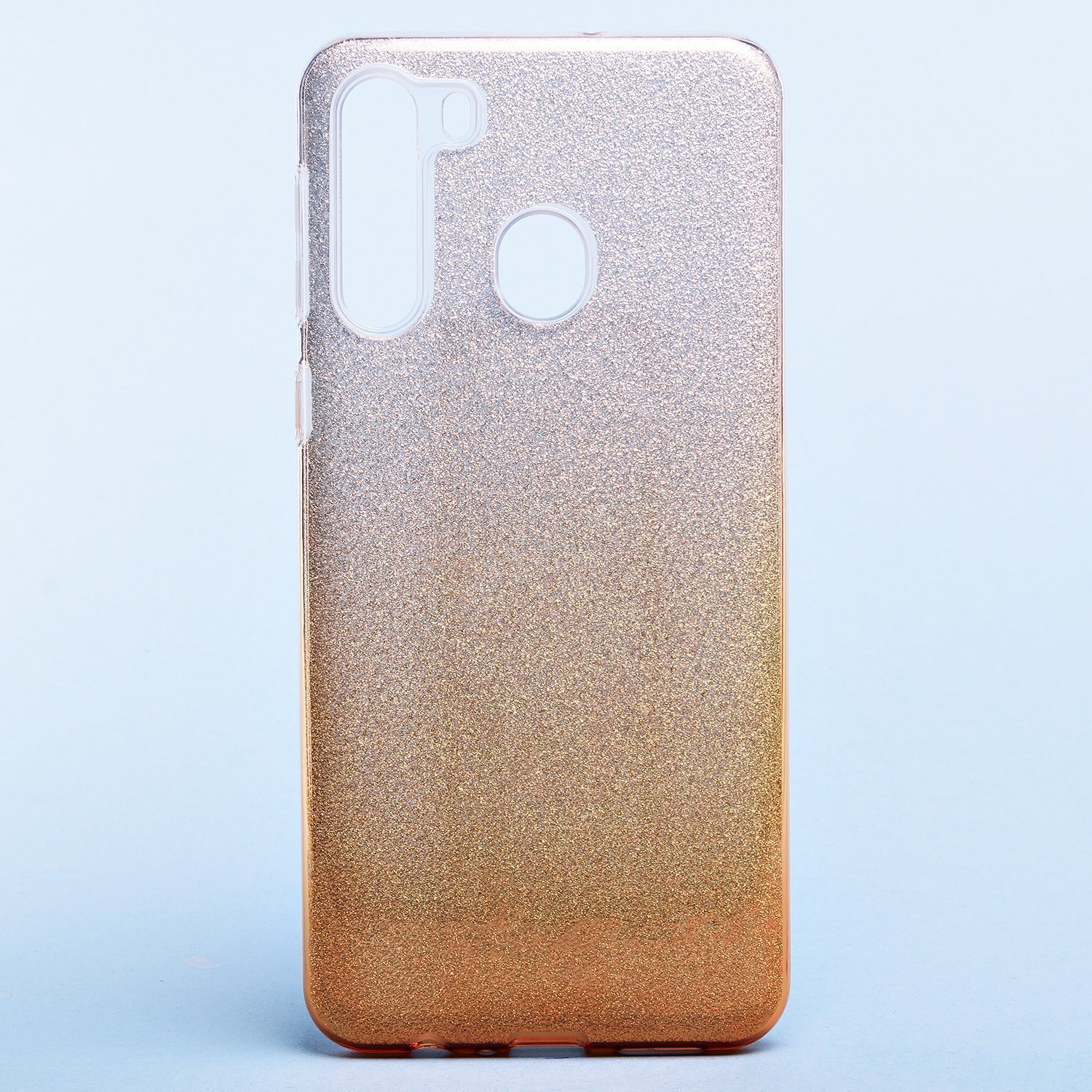 

Чехол-накладка SC097 для смартфона Samsung SM-A215 Galaxy A21, силикон, золотистый/серебристый (градиент) (119569)