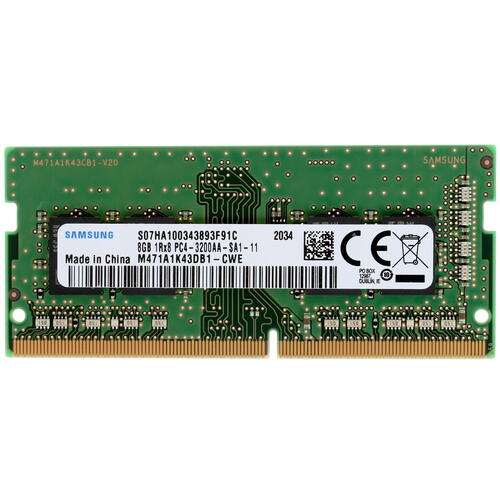 Память DDR4 SODIMM 8Gb, 3200MHz Samsung (M471A1K43DB1-CWE)