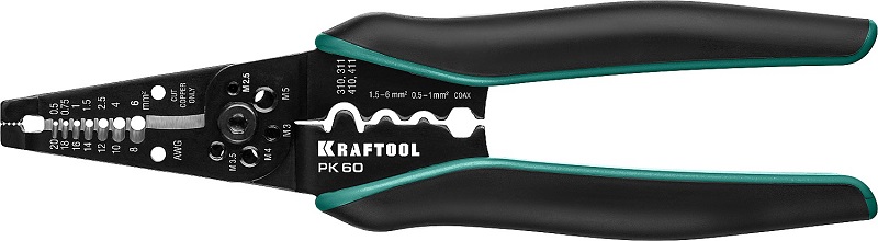 Съемник изоляции (стриппер) от 0.5 мм² до 6 мм², KRAFTOOL PK-60