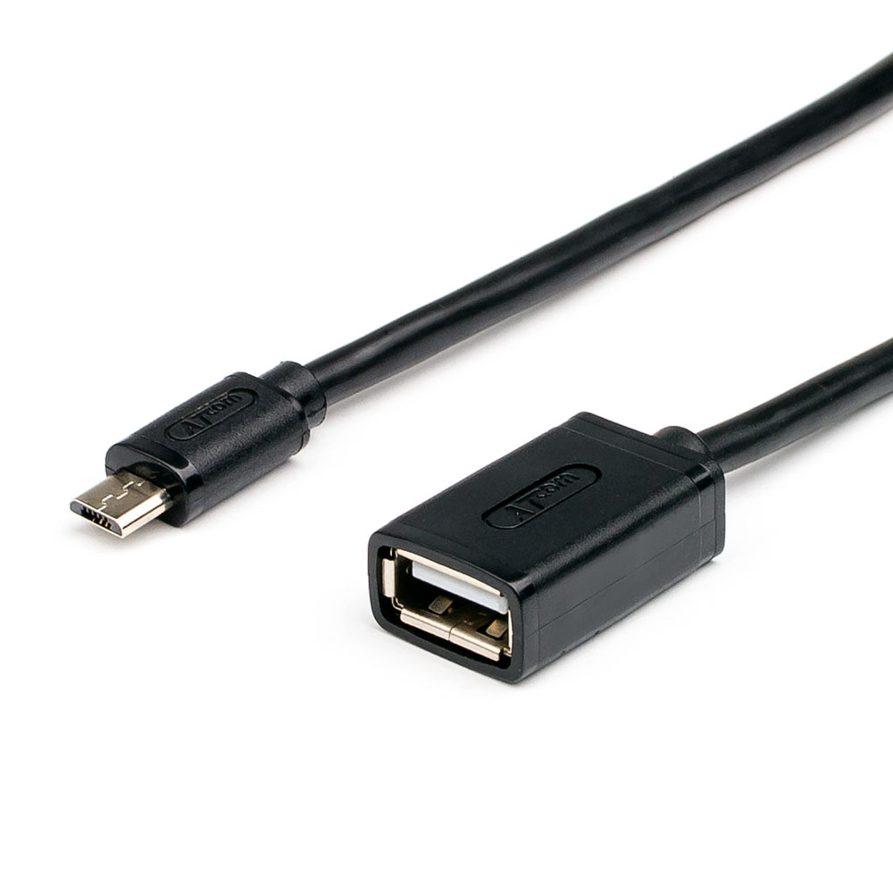 

Кабель USB 2.0(Af)-Micro USB 2.0(Bm), OTG, 80см, черный ATCOM AT6028 (AT6028), AT6028