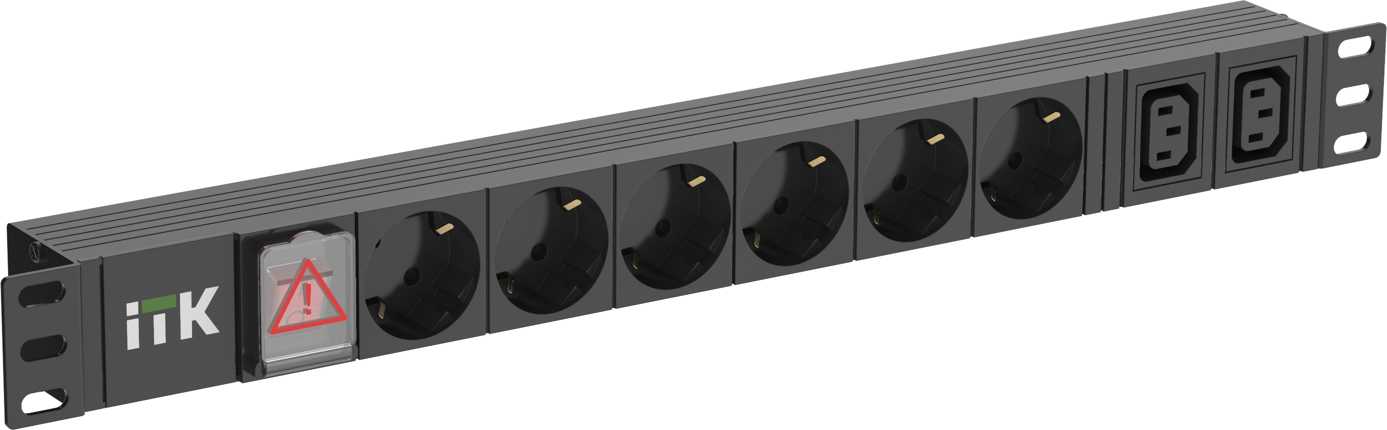 

Блок розеток (PDU) ITK, 1U, кол-во розеток:8 (6xЕвро/2xC13), 16А, черный (PH12-6D2C133)