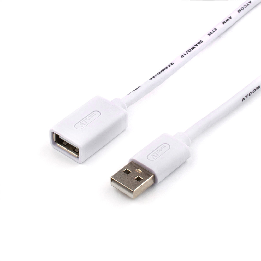 

Кабель-удлинитель USB 2.0(Am)-USB 2.0(Af), ферритовый фильтр, 80см, белый ATCOM AT3788 (AT3788), AT3788