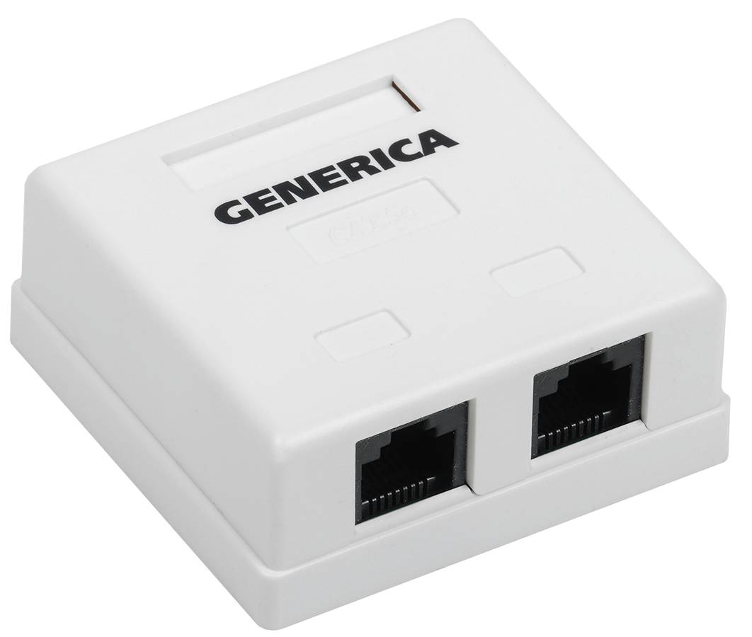 Розетка RJ-45+RJ-45 открытый монтаж, GENERICA
