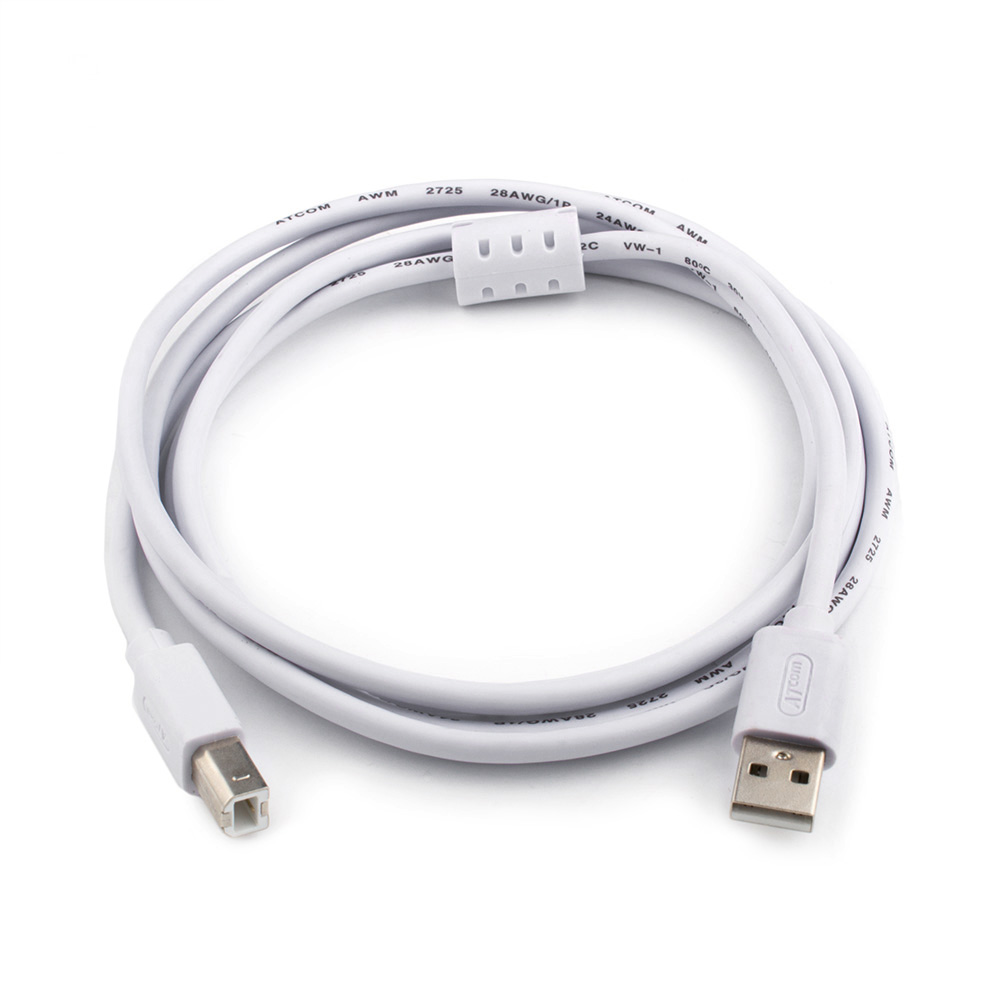 

Кабель USB 2.0(Am)-USB 2.0(Bm), ферритовый фильтр, 5м, белый ATCOM AT0109 (AT0109), AT0109